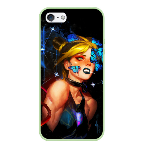 Чехол для iPhone 5/5S матовый JoJo Stone Ocean Jolyne cujoh, цвет салатовый