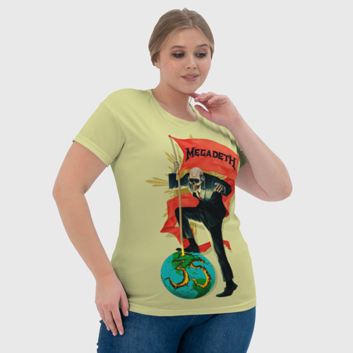 Женская футболка 3D с принтом Megadeth world, фото #4