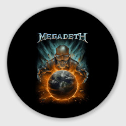 Круглый коврик для мышки Megadeth on world