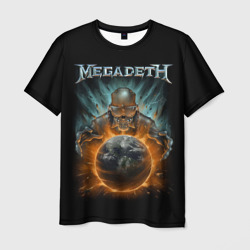 Мужская футболка 3D Megadeth on world