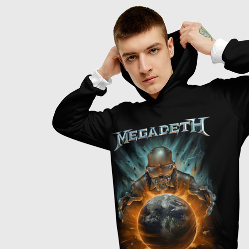 Мужская толстовка 3D Megadeth on world, цвет белый - фото 5