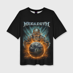 Женская футболка oversize 3D Megadeth on world