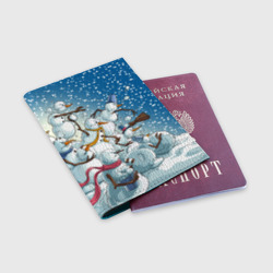 Обложка для паспорта матовая кожа Боевые снеговики - атака - фото 2