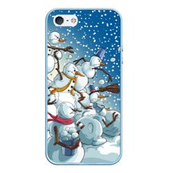 Чехол для iPhone 5/5S матовый Боевые снеговики: Атака