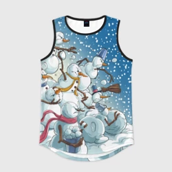 Мужская спортивная майка 3D Боевые снеговики - атака