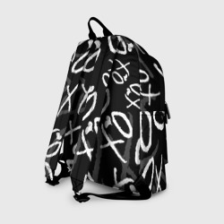 Рюкзак с принтом The Weeknd - Xo для любого человека, вид сзади №1. Цвет основы: белый