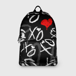 Рюкзак с принтом The Weeknd - Xo для любого человека, вид спереди №3. Цвет основы: белый