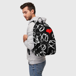 Рюкзак с принтом The Weeknd - Xo для любого человека, вид спереди №2. Цвет основы: белый