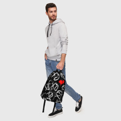 Рюкзак с принтом The Weeknd - Xo для любого человека, вид спереди №5. Цвет основы: белый