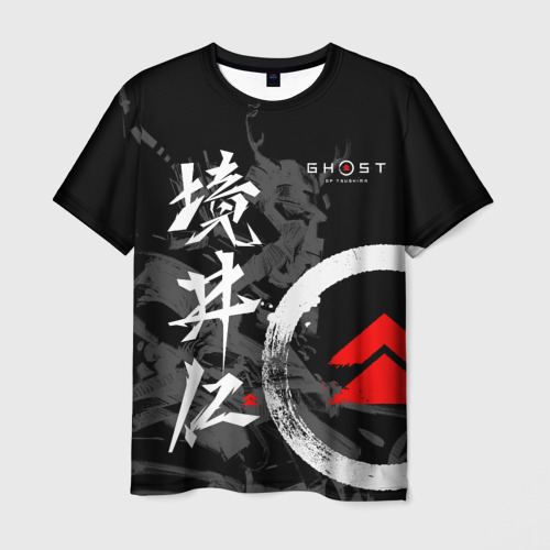 Мужская футболка с принтом Ghost of Tsushima Призрак Цусимы, вид спереди №1