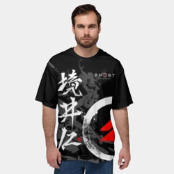 Мужская футболка oversize 3D Ghost of Tsushima Призрак Цусимы - фото 2