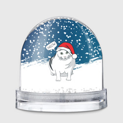 Игрушка Снежный шар Новогодний кот Бендер мем