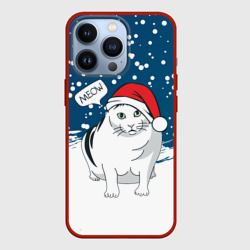 Чехол для iPhone 13 Pro Новогодний кот Бендер мем