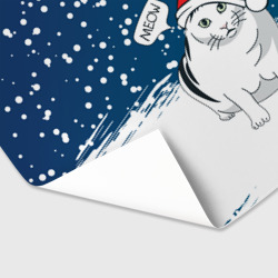 Бумага для упаковки 3D Новогодний кот Бендер мем - фото 2