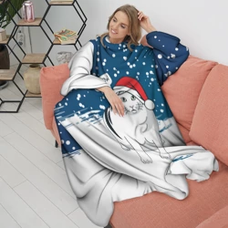 Плед с рукавами Новогодний кот Бендер мем - фото 2