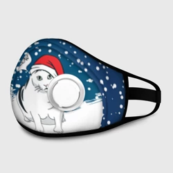 Маска из неопрена Новогодний кот Бендер мем