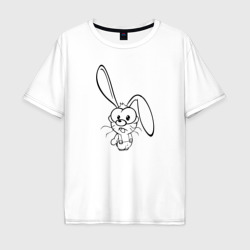 Мужская футболка хлопок Oversize Заяц пучеглазый