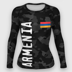 Женский рашгард 3D Армения - черный камуфляж