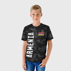 Детская футболка 3D Армения - черный камуфляж - фото 2