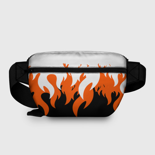 Поясная сумка 3D с принтом Оранжевый Огонь, вид сзади #1