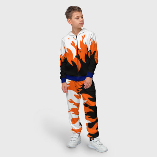 Детский 3D костюм с принтом Оранжевый Огонь, фото на моделе #1