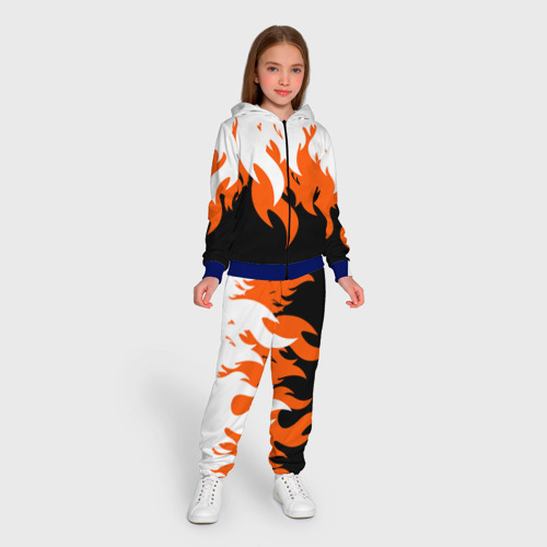 Детский 3D костюм с принтом Оранжевый Огонь, вид сбоку #3