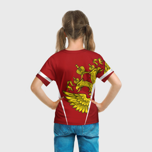 Детская футболка 3D Спортивная Россия красный, цвет 3D печать - фото 6