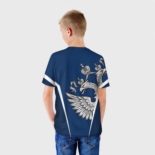 Детская футболка 3D Спортивная Россия синий, цвет 3D печать - фото 4