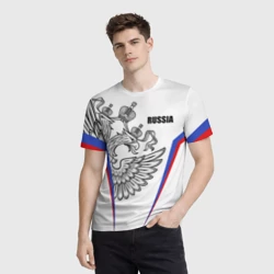 Мужская футболка 3D Спортивная Россия белый - фото 2