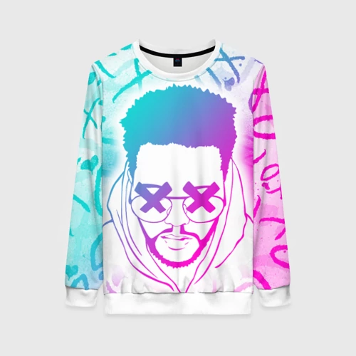 Женский свитшот 3D с принтом The Weeknd, Xo, вид спереди #2