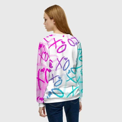 Женский свитшот 3D с принтом The Weeknd, Xo, вид сзади #2