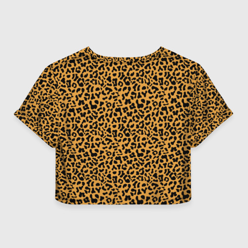 Женская футболка Crop-top 3D Леопард Leopard, цвет 3D печать - фото 2