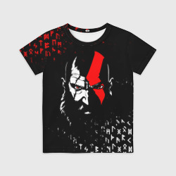 Детская футболка 3D God of war Кратос и руны
