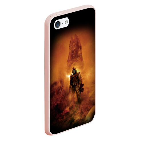 Чехол для iPhone 5/5S матовый Dead space, обелиск, цвет светло-розовый - фото 3