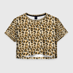 Женская футболка Crop-top 3D Пятна Дикого Леопарда