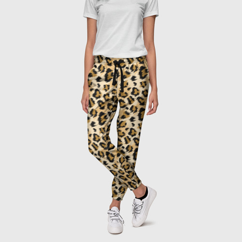 Женские брюки 3D Пятна Дикого Леопарда, цвет 3D печать - фото 3