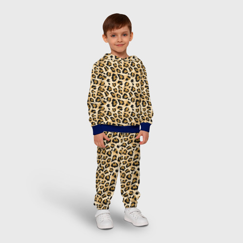 Детский костюм с толстовкой 3D Пятна Дикого Леопарда, цвет синий - фото 3