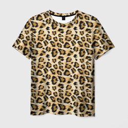 Мужская футболка 3D Пятна Дикого Леопарда