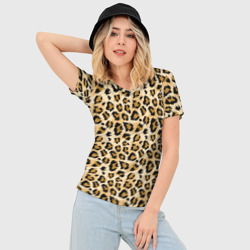 Женская футболка 3D Slim Пятна Дикого Леопарда - фото 2