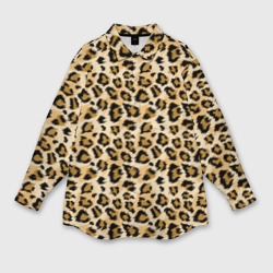 Мужская рубашка oversize 3D Пятна Дикого Леопарда