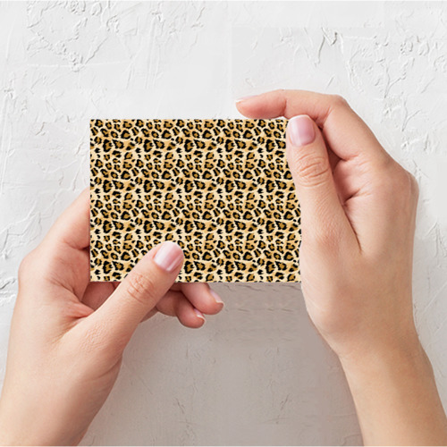 Поздравительная открытка Пятна Дикого Леопарда, цвет белый - фото 3