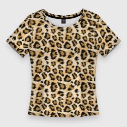 Женская футболка 3D Slim Пятна Дикого Леопарда