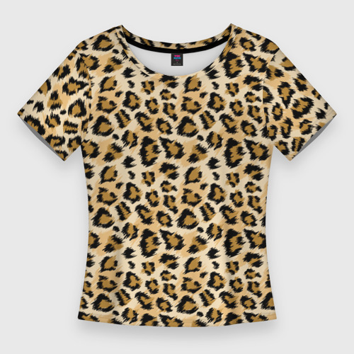 Женская футболка 3D Slim Пятна Дикого Леопарда, цвет 3D печать