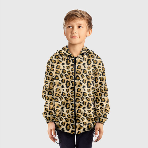 Детская ветровка 3D Пятна Дикого Леопарда, цвет черный - фото 3