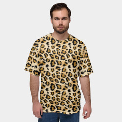 Мужская футболка oversize 3D Пятна Дикого Леопарда - фото 2