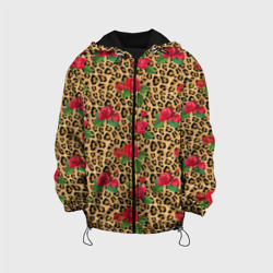 Детская куртка 3D Шкура Леопарда в Цветах