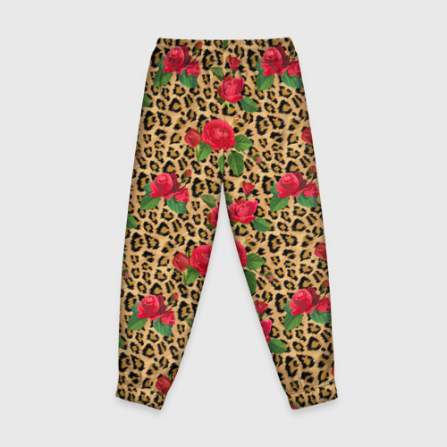 Детские брюки 3D Шкура Леопарда в Цветах, цвет 3D печать - фото 2