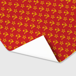 Бумага для упаковки 3D Желтый серп и молот СССР на красном - фото 2