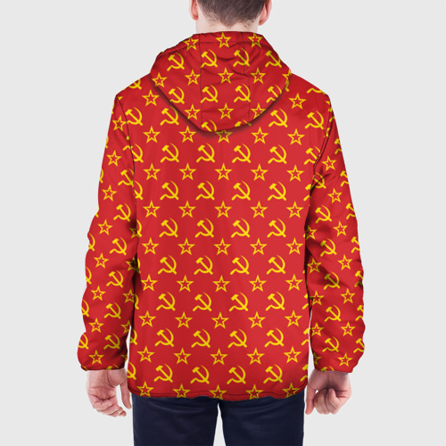Мужская куртка 3D Желтый серп и молот СССР на красном, цвет 3D печать - фото 5
