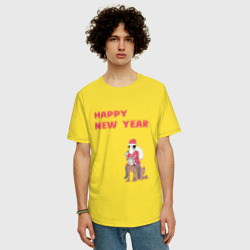 Мужская футболка хлопок Oversize Ацуши и Акутагава Happy New Year - фото 2